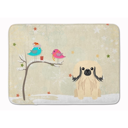 Carolines Treasures Christmas Presents Pekingnese Cream Machine Washable Memory Foam Mat BB2578RUG